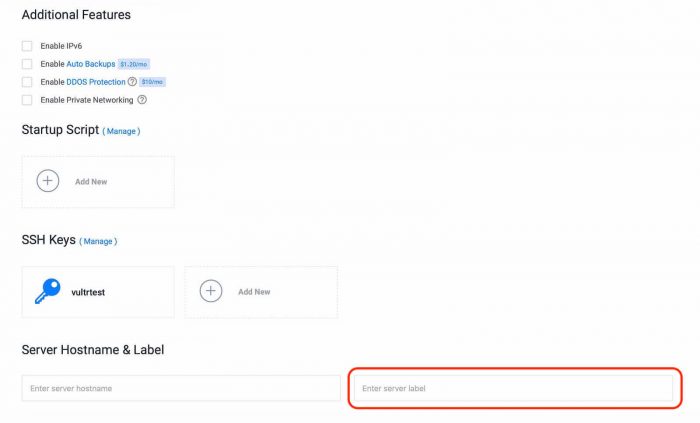 vultr vps ssl serverpilot - Server label