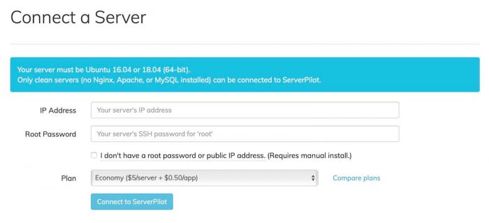 vultr vps ssl serverpilot - serverpilot connect server