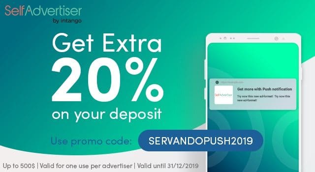 selfadvertiser push traffic coupon code 20