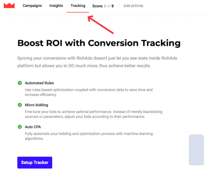 RichAds Review - Tracking