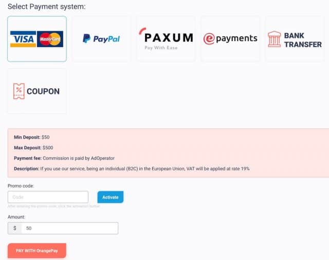 adoperator payment methods