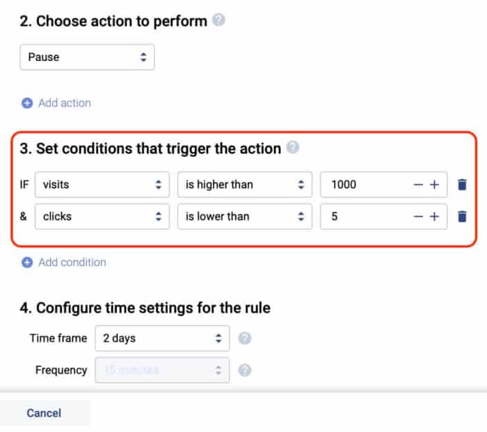 Voluum Automizer campaign auto optimization - CTR Rule