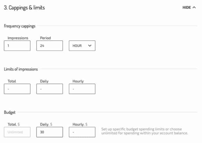 adsterra review - capping and limits