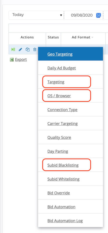 bidvertiser review - optimization settings