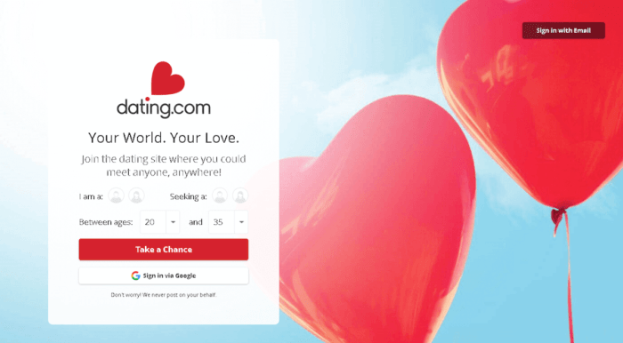 find email on dating websites